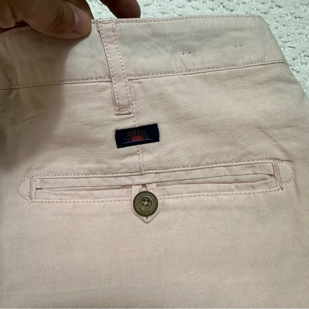 Faherty Malibu Chino Shorts Summer Pink Linen Cotton Men’s Size 34